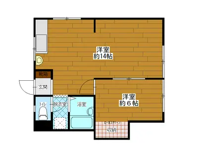 エスポワール21(1LDK/2階)の間取り写真