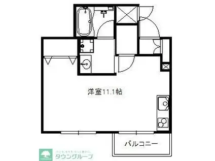 ディアコート・たまプラーザ(ワンルーム/4階)の間取り写真