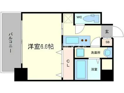 ラグゼ海老江II(1K/2階)の間取り写真