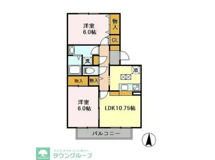 コートエスペランサーA(2LDK/1階)の間取り写真