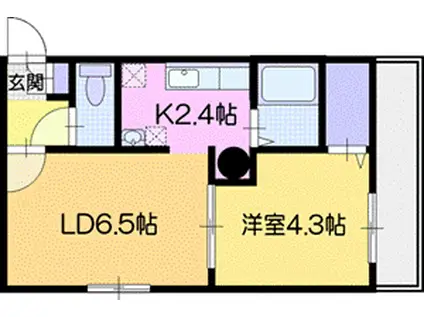 フルールブローニュ(1LDK/2階)の間取り写真