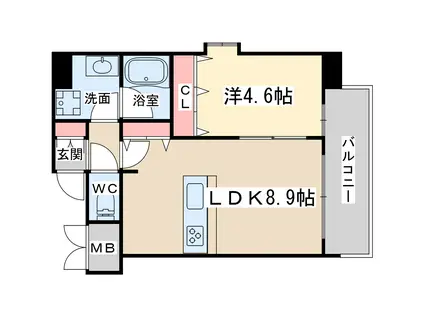 ルフォンプログレ南森町(1LDK/7階)の間取り写真