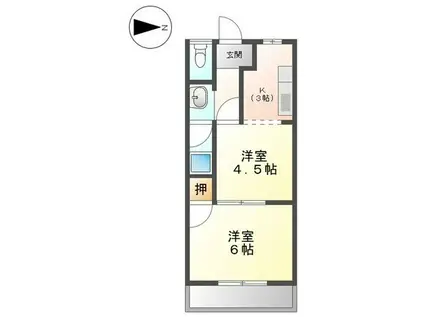 アーバンハウスTAKADA(1DK/2階)の間取り写真