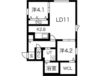 ANNETTE(2LDK/4階)の間取り写真