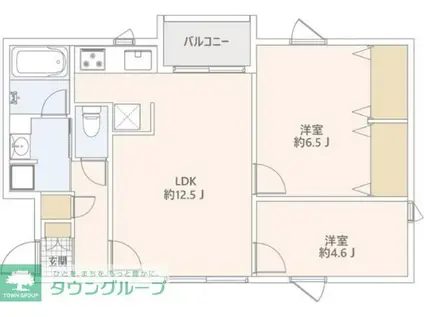 GRANDUO世田谷XIII(2LDK/4階)の間取り写真