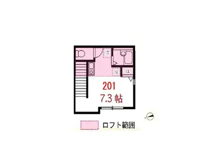 バーミープレイス大山II(ワンルーム/2階)の間取り写真