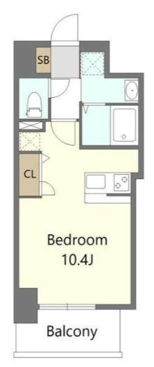 S-RESIDENCE堺ALTKLAS(ワンルーム/11階)の間取り写真