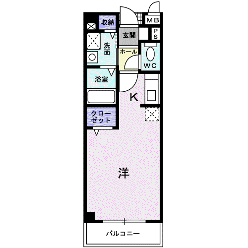 レールサイド木村(ワンルーム/2階)の間取り写真