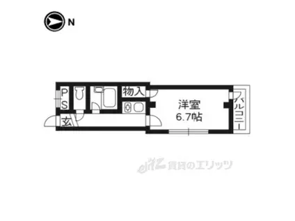 クリアマインド(1K/2階)の間取り写真