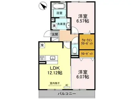 シャンピアコート 守山市古高町(2LDK/1階)の間取り写真
