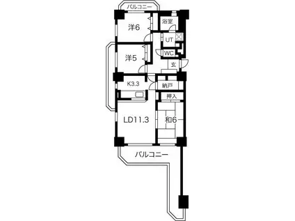 バンベール・グラン山手弐番館(3SLDK/4階)の間取り写真