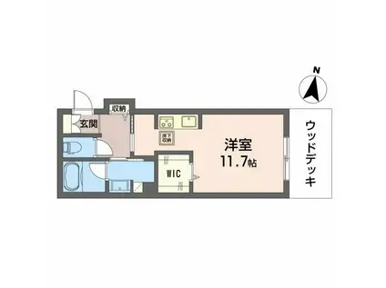 ドエル ジョーダン(ワンルーム/1階)の間取り写真