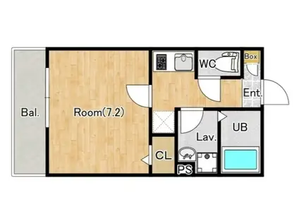 ジーメゾン八千代台北リベルテ(1K/2階)の間取り写真