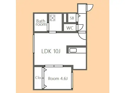 ラフォルテ桑園(1LDK/4階)の間取り写真