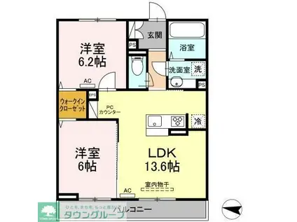 プリマベーラIII(2LDK/1階)の間取り写真