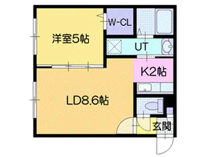REVE北広島(1LDK/3階)の間取り写真