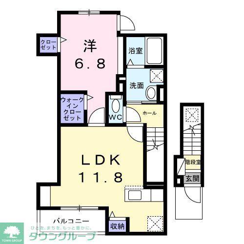 東武伊勢崎線 梅島駅 徒歩21分 3階建 新築(1LDK/2階)の間取り写真