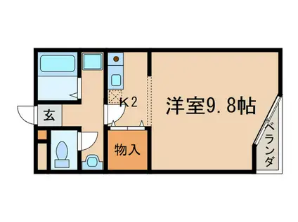 ピアニッシモ(1K/1階)の間取り写真