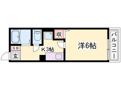ベルセゾンミキ(1K/2階)の間取り写真