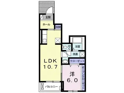ラ エテルノ フィオーレ(1LDK/1階)の間取り写真