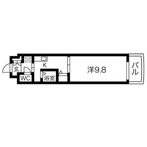 クレセール・サン(1K/8階)の間取り写真