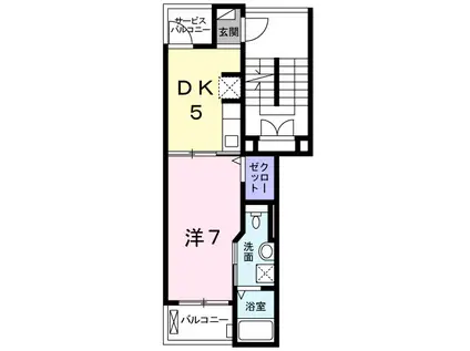 アンダーレ(1DK/3階)の間取り写真