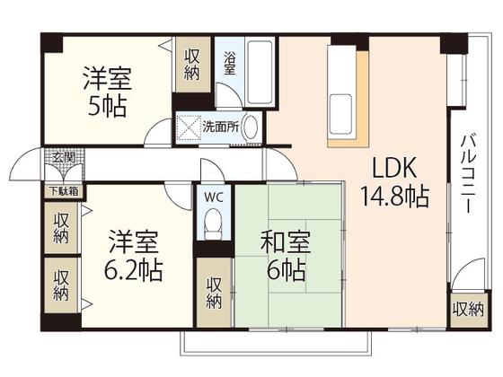 アスティオン早稲田(3LDK/4階)の間取り写真