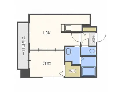 PRIME URBAN北11条(1LDK/8階)の間取り写真