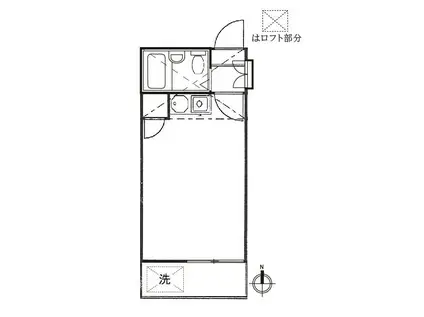 コーポマリーナ成城(ワンルーム/2階)の間取り写真