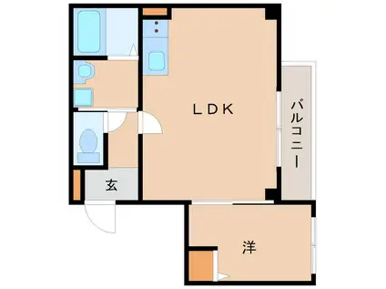 メゾン デュ ソール(1LDK/2階)の間取り写真