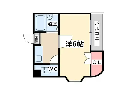ドエル南森町(1K/4階)の間取り写真