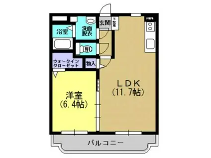 フォレスト SACHI(1LDK/1階)の間取り写真