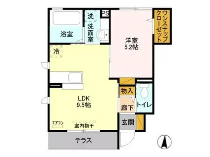 コンフォール・メゾンIII(1LDK/1階)の間取り写真