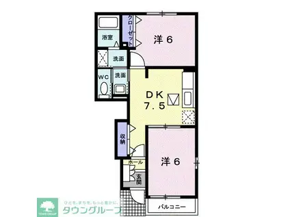 ラインロマンツェ(2DK/1階)の間取り写真