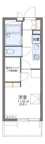 レオパレスIEYASU(1K/2階)の間取り写真