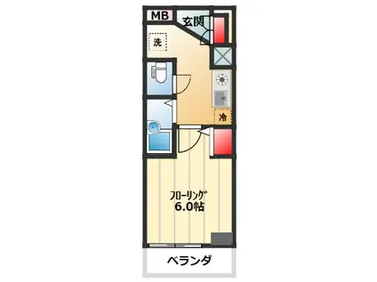 メゾン東陽八雲(1K/2階)の間取り写真