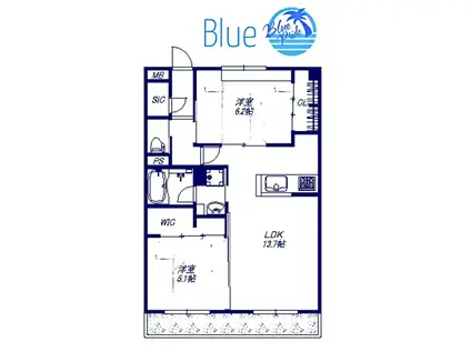 コンフェルタ日吉(2LDK/2階)の間取り写真