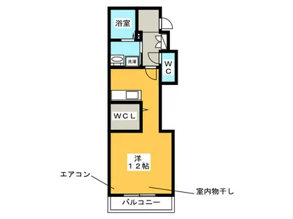 リオリエント 益生(ワンルーム/1階)の間取り写真
