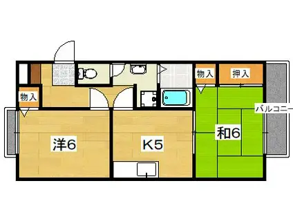 メゾン・デ・フェリック(2K/2階)の間取り写真