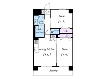 MARINE ROUGE URAYASU(2LDK/3階)の間取り写真