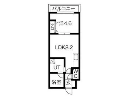 MONACO(1LDK/2階)の間取り写真