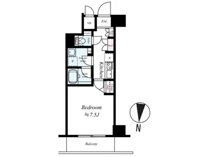 ハーモニーレジデンス菊川ステーションフロント(1K/6階)の間取り写真