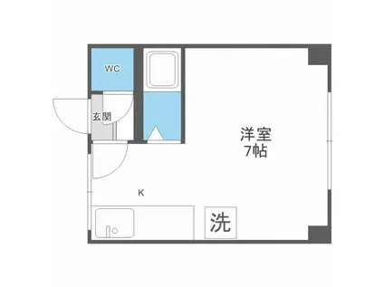 シンエービル(1K/4階)の間取り写真