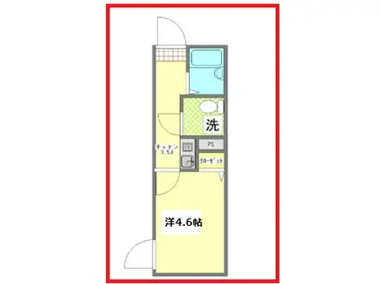 フォレストテラス扇大橋(1K/1階)の間取り写真