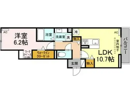 アッコルダーレ望が丘(1LDK/3階)の間取り写真