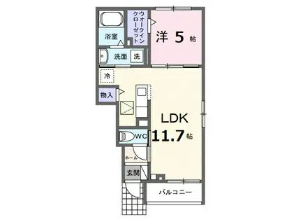 ＪＲ東海道本線 戸塚駅 バス乗車時間：12分 最寄りバス停で下車 徒歩10分 2階建 新築(1LDK/1階)の間取り写真