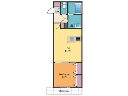 イトーマンション(1LDK/3階)の間取り写真