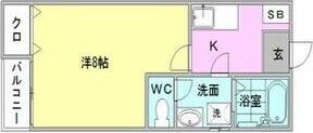 クレフラスト東山(1K/2階)の間取り写真