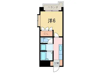 SAFARI新居浜(1K/8階)の間取り写真