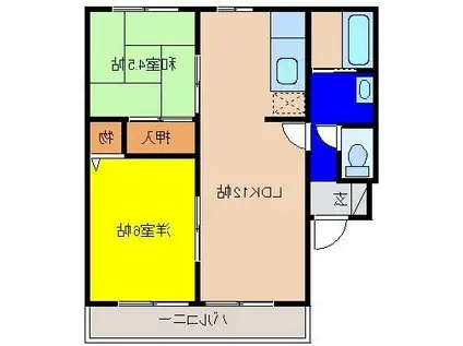 グレイスKR(2LDK/2階)の間取り写真
